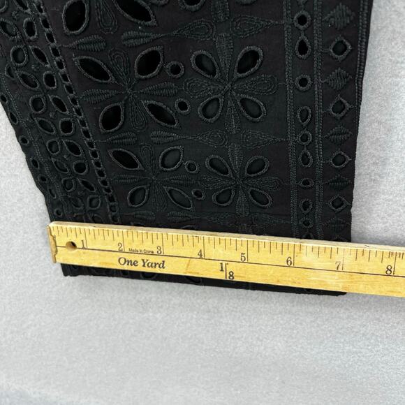J. Crew Pants Women's 4 Black Pull-On Easy Pant in Eyelet Cocktail Business NWT - Picture 14 of 14